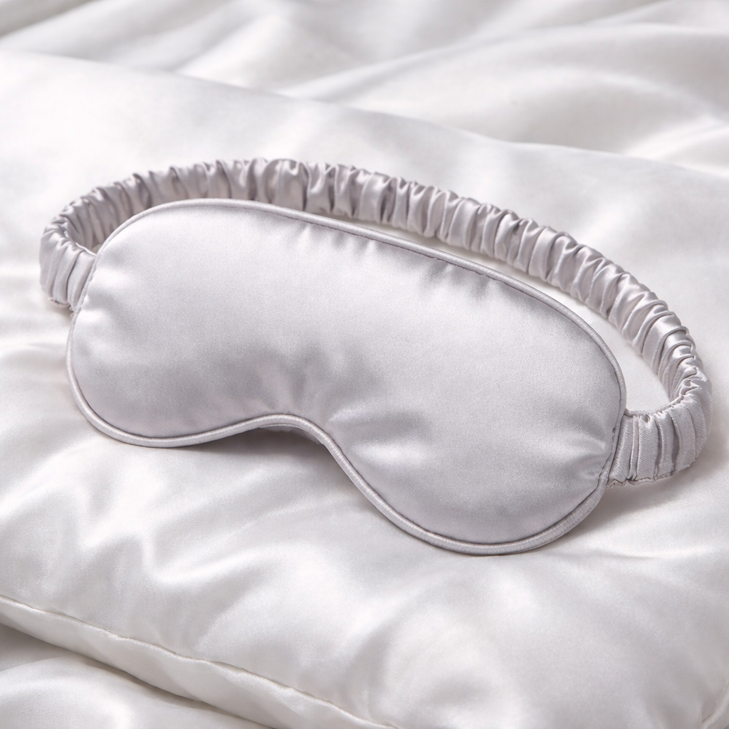 Silver Silk Eye Mask